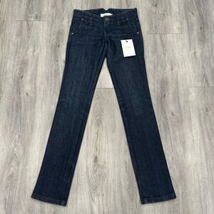 Hidden Women’s Indigo Denim Slim Straight Leg Jeans with Embellished Bead Detail